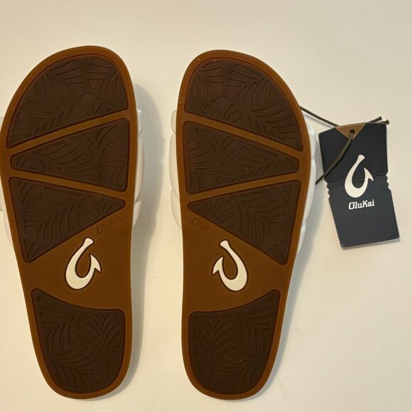 NEW - Olukai Sunbeam Slide Beach Sandals- Off White - Size 8 - Picture 2 of 4